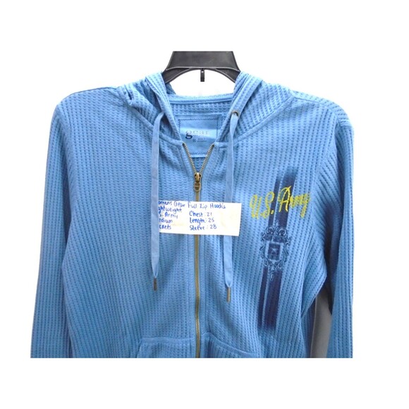 GEAR FOR SPORTS Women’s Waffle Hoodie Size M US Army Full Zip Blue - Picture 2 of 8